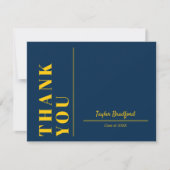 Gelb- und Blauer Abschluss Dankeskarte (Vorderseite)