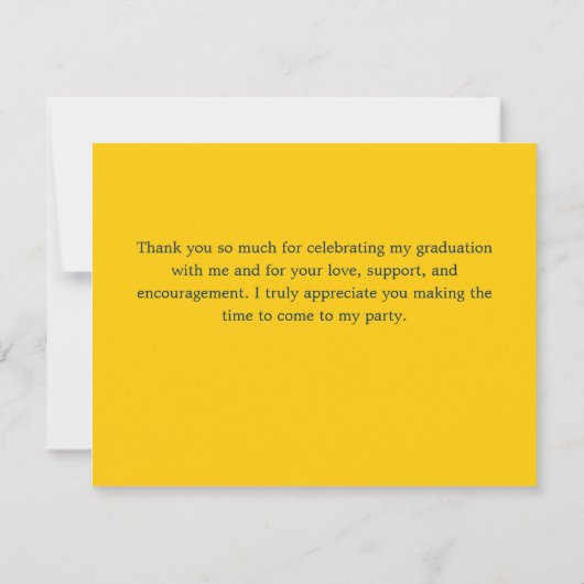 Gelb- und Blauer Abschluss Dankeskarte (Rückseite)