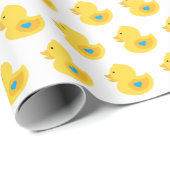 Gelb und Blauer Gummi Ducky Geschenkpapier (Rolleneckpunkt)