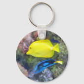 Gelb und Blauer Tang Schlüsselanhänger (Vorderseite)