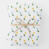 Gelb- und Blauer Tulip-Blume Geschenkpapier Set (Beispiel)