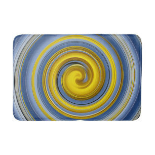 Gelb- und Blauspiralmuster Badematte