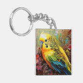 Gelb- und Blautönen mit Paisley und Blume Schlüsselanhänger (Vorderseite links)