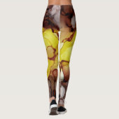 Gelb und braun Abstrakte Leggings (Rückseite)