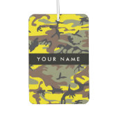 Gelb und braun Camouflage Ihr Name personalisieren Autolufterfrischer (Vorderseite)