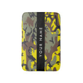 Gelb und braun Camouflage Ihr Name personalisieren Badematte (Vorderseite Vertikal)