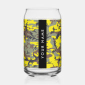 Gelb und braun Camouflage Ihr Name personalisieren Dosenglas (Vorderseite)