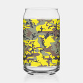 Gelb und braun Camouflage Ihr Name personalisieren Dosenglas (Rückseite)