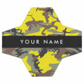 Gelb und braun Camouflage Ihr Name personalisieren Fußball (Flach)