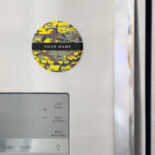 Gelb und braun Camouflage Ihr Name personalisieren Magnet