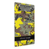 Gelb und braun Camouflage Ihr Name personalisieren Mini Klemmbrett (Schrägansicht)