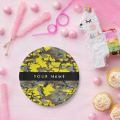 Gelb und braun Camouflage Ihr Name personalisieren Pappteller (Party)