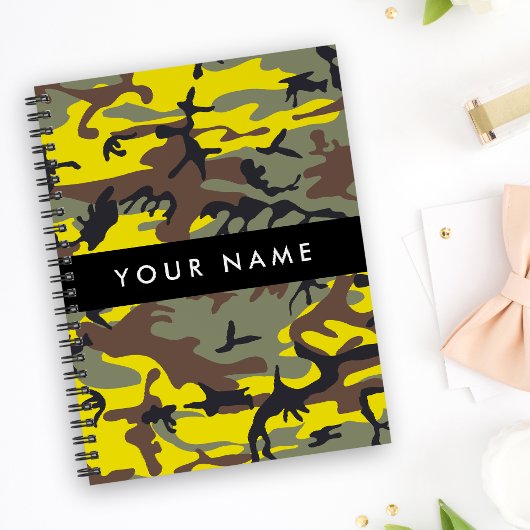 Gelb und braun Camouflage Ihr Name personalisieren Planer