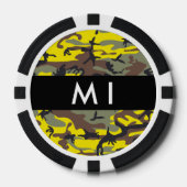 Gelb und braun Camouflage Ihr Name personalisieren Pokerchips (Vorderseite)