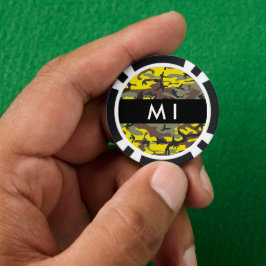 Gelb und braun Camouflage Ihr Name personalisieren Pokerchips
