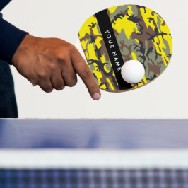 Gelb und braun Camouflage Ihr Name personalisieren Tischtennis Schläger