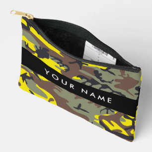 Gelb und braun Camouflage Ihr Name personalisieren Zubehörtasche