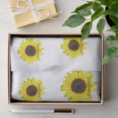 Gelb und braun Große Sonnenblumen Fotografisch Seidenpapier (Geschenk)