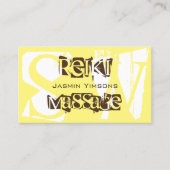 Gelb und braun mit Foto Monogram Visitenkarte (Vorderseite)