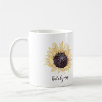 Gelb und braun Sonnenblumen Personalisiert Kaffeem
