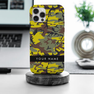 Gelb und Braun Tarnung Ihren Namen personalisieren iPhone 15 Pro Max Hülle