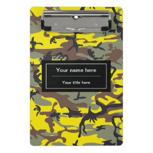 Gelb und Braun Tarnung, Tarnmuster, Militär, Armee Mini Klemmbrett