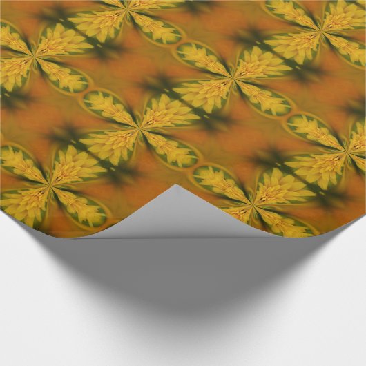 Gelb- und Braunblättern Abstraktes Muster Geschenkpapier (Ecke)