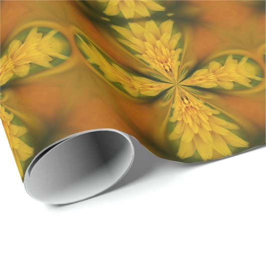 Gelb- und Braunblättern Abstraktes Muster Geschenkpapier (Rolleneckpunkt)