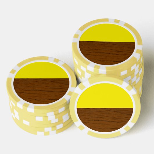 Gelb- und Braunholz Pokerchips (Stapel)