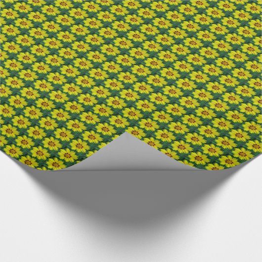 Gelb und Bronze Coreopsis Muster Geschenkpapier (Ecke)