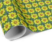 Gelb und Bronze Coreopsis Muster Geschenkpapier (Rolleneckpunkt)