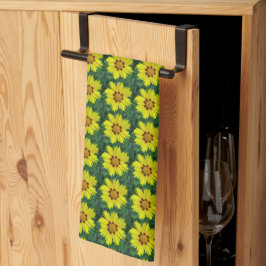 Gelb und Bronze Coreopsis Muster Geschirrtuch
