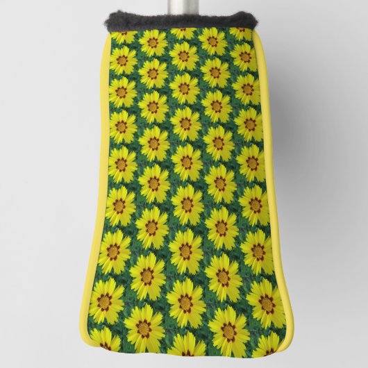 Gelb und Bronze Coreopsis Muster Golf Headcover (Rotieren 90)