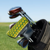 Gelb und Bronze Coreopsis Muster Golf Headcover (In Situ)