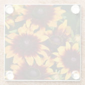 Gelb und Bronze Rudbeckias Floral Glasuntersetzer (Rückseite)