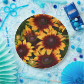Gelb und Bronze Rudbeckias Floral Pappteller (Party)