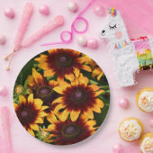 Gelb und Bronze Rudbeckias Floral Pappteller (Party)