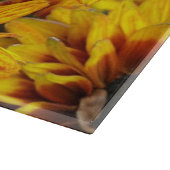 Gelb und Bronze Rudbeckias Floral Schneidebrett (Ecke)