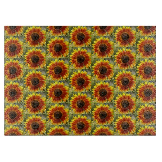 Gelb und Bronze-Sonnenblumenmuster Schneidebrett (Vorderseite)