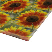 Gelb und Bronze-Sonnenblumenmuster Schneidebrett (Ecke)