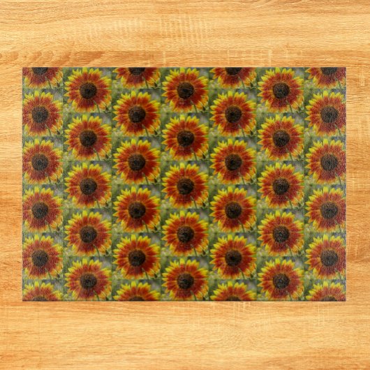 Gelb und Bronze-Sonnenblumenmuster Schneidebrett