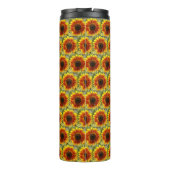 Gelb und Bronze-Sonnenblumenmuster Thermosbecher (Rückseite)