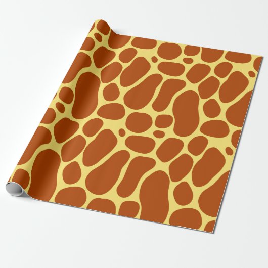 Gelb und Brown-Giraffen-Muster Geschenkpapier (Ungerollt)
