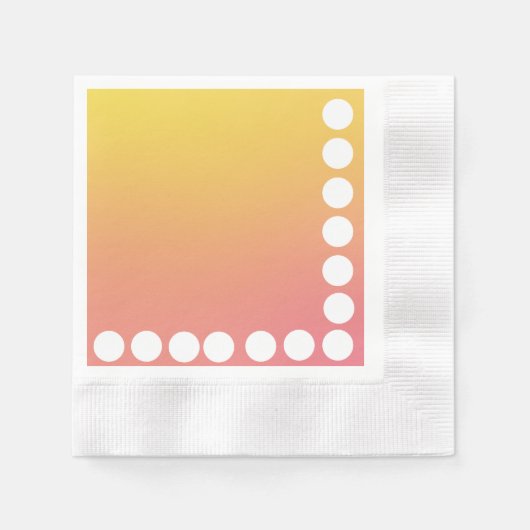 Gelb und Button mit großer Polka-Kante Serviette (Vorderseite)