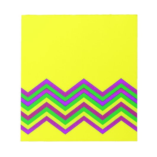 Gelb und Farb-Chevron Notizblock (Vorderseite)