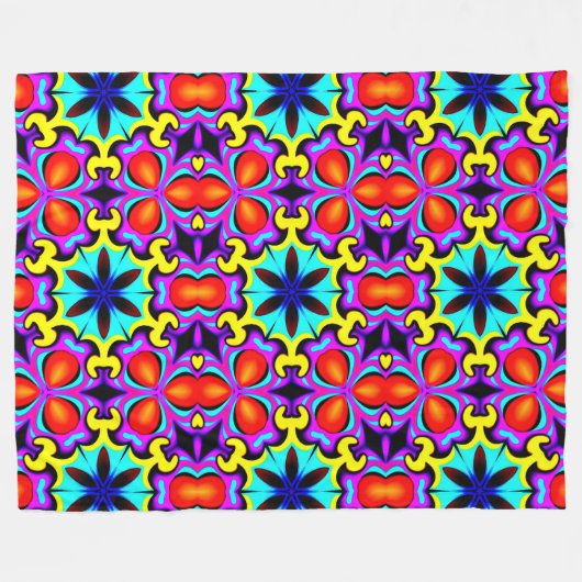 Gelb und Gemustert Fleece Blankon (Vorderseite (Horizontal))