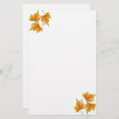 Gelb und Goldahorn-Blätter Briefpapier (Vorne/Hinten)