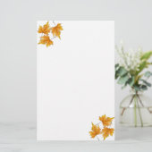 Gelb und Goldahorn-Blätter Briefpapier (Stehend Vorderseite)