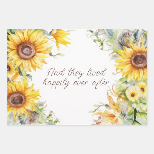 Gelb- und Goldblumen-Rahmen Personalisiert Geschenkpapier Set (Vorderseite 2)