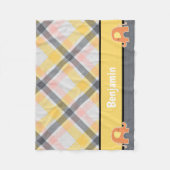 Gelb und Grau Baby Elephant Fleece Blanket (Vorderseite)